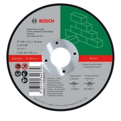 Straight Cutting Disc For Masonry 100 x 3.2 x 16mm 2608603050