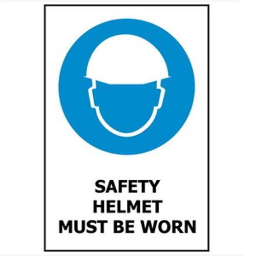 PVC Sign Safety Helmet Must Be Worn 240 x 340mm