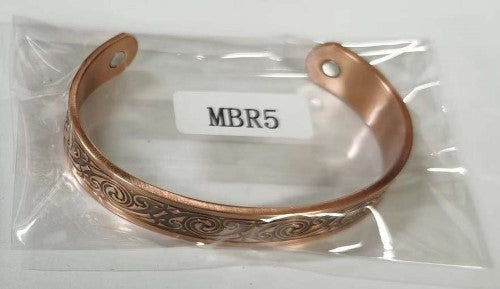 Magnetic Copper Bracelet - Koru Swirl (1.3cm)