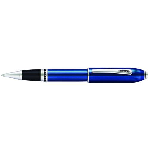 Cross Peerless Translucent Quartz Blue Engraved Lacquer Rollerball