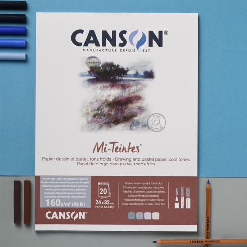 Canson Mi-Teintes Pads White 24 X 32cm 20sht