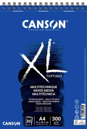 Canson XL Mixed Media Pads 300gsm A4 30sht Medium Grain