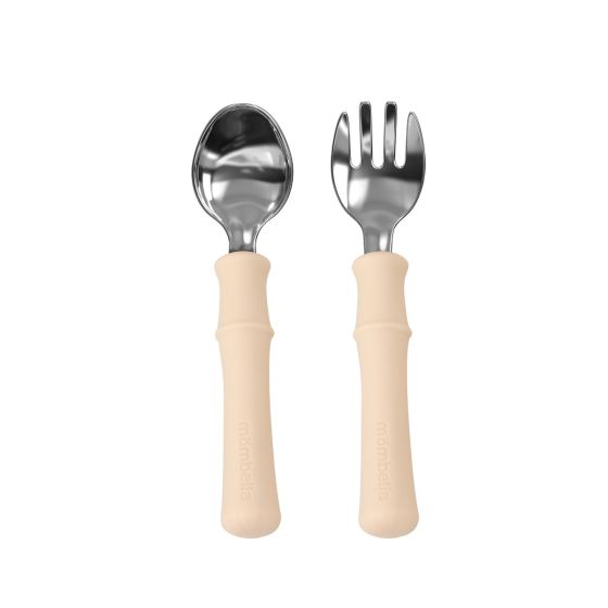 Panda Fork & Spoon - Beige - Mombella