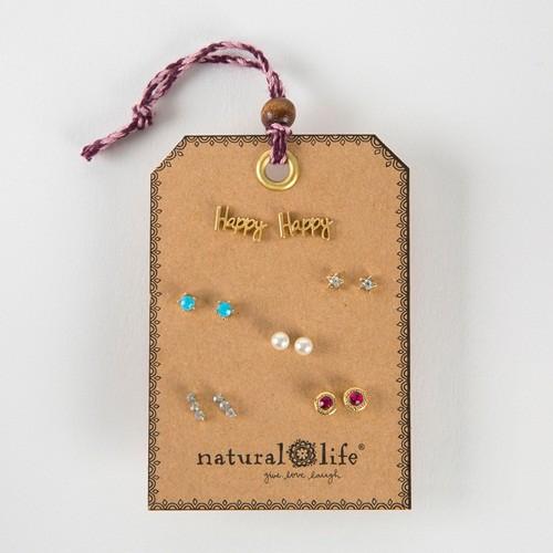 Earring Set 6 Gypsy Str/Slvr Happy