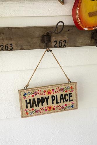 Wooden Porch Sign Happy Place