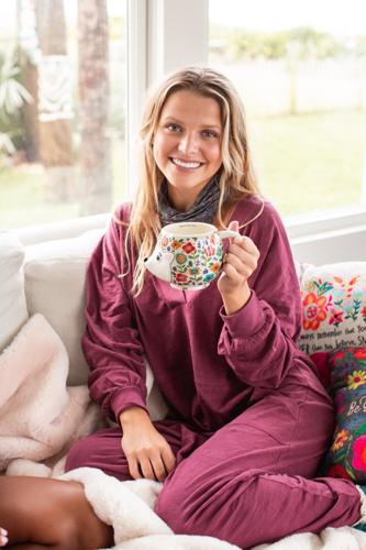 Folk Mug Floral Hedgehog