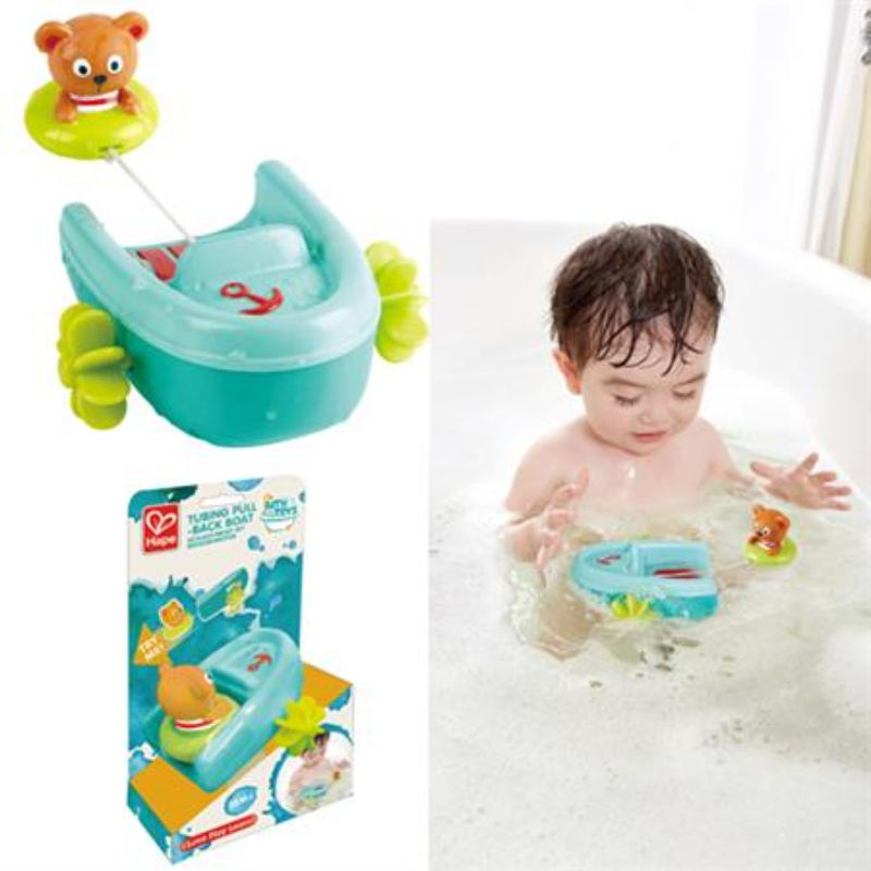 Tubing Pull Back Boat - Hape (11cm)