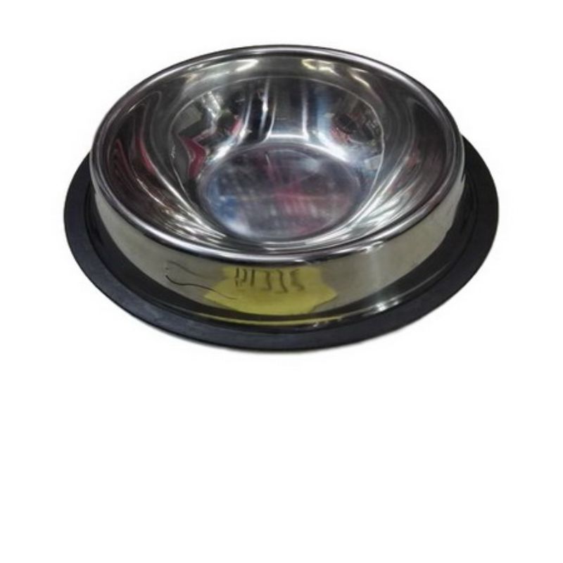 Set of 12 durable 18cm metal pet bowls with non-slip base, ideal for feeding dogs and cats in style and convenience.