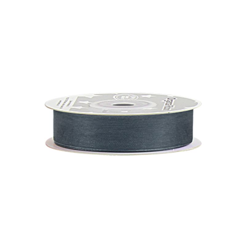 Organza Ribbon - Dark Grey 2cm x 25 Yard (Set of 5)