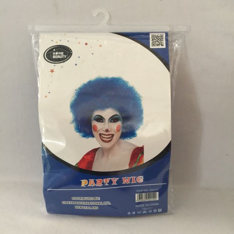 Vibrant set of 5 Afro Blue wigs with voluminous curls, perfect for parties and festive occasions.
