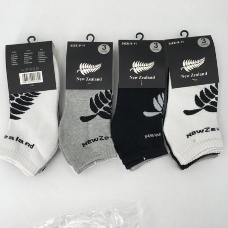 Three pairs of New Zealand socks for size 9-11, featuring breathable materials for comfort and versatile style.
