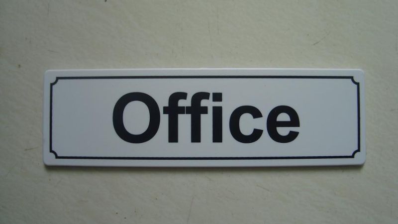 Plastic Sign - Office (Set of 12)
