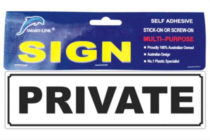 Plastic Sign - PRIVATE (Set of 6)