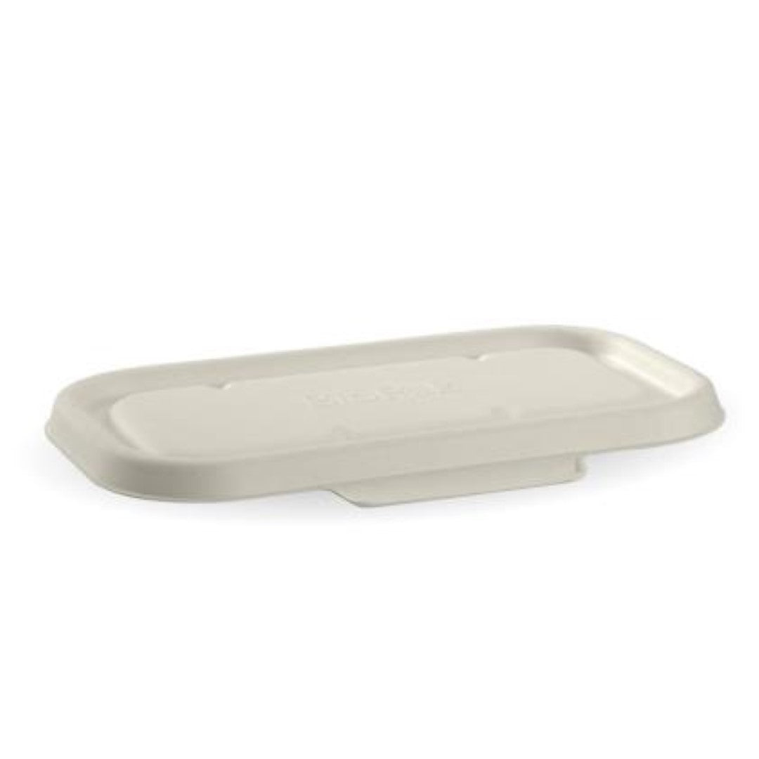 Lid Biocane Rectangle White 750ml To 1000ml - Biopak (125PC)