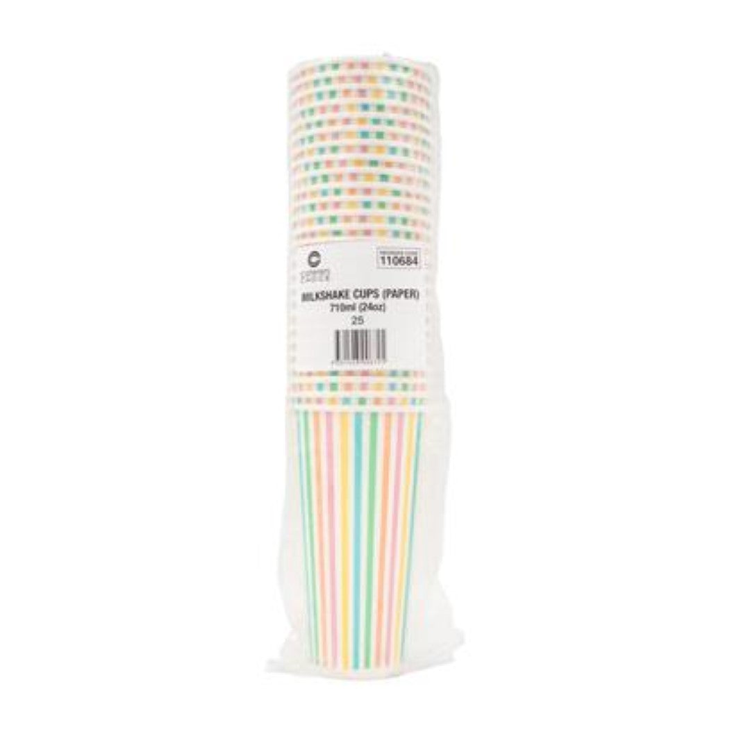 Cup Milkshake Paper 24oz Stripe - Caterer's Choice (25PC)