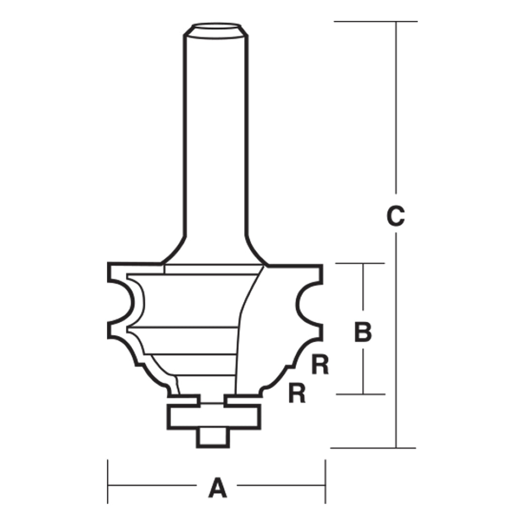 CARBITOOL Classical Combination Bit with 2 flutes and ball bearing guide, ideal for precision woodworking projects and intricate designs.