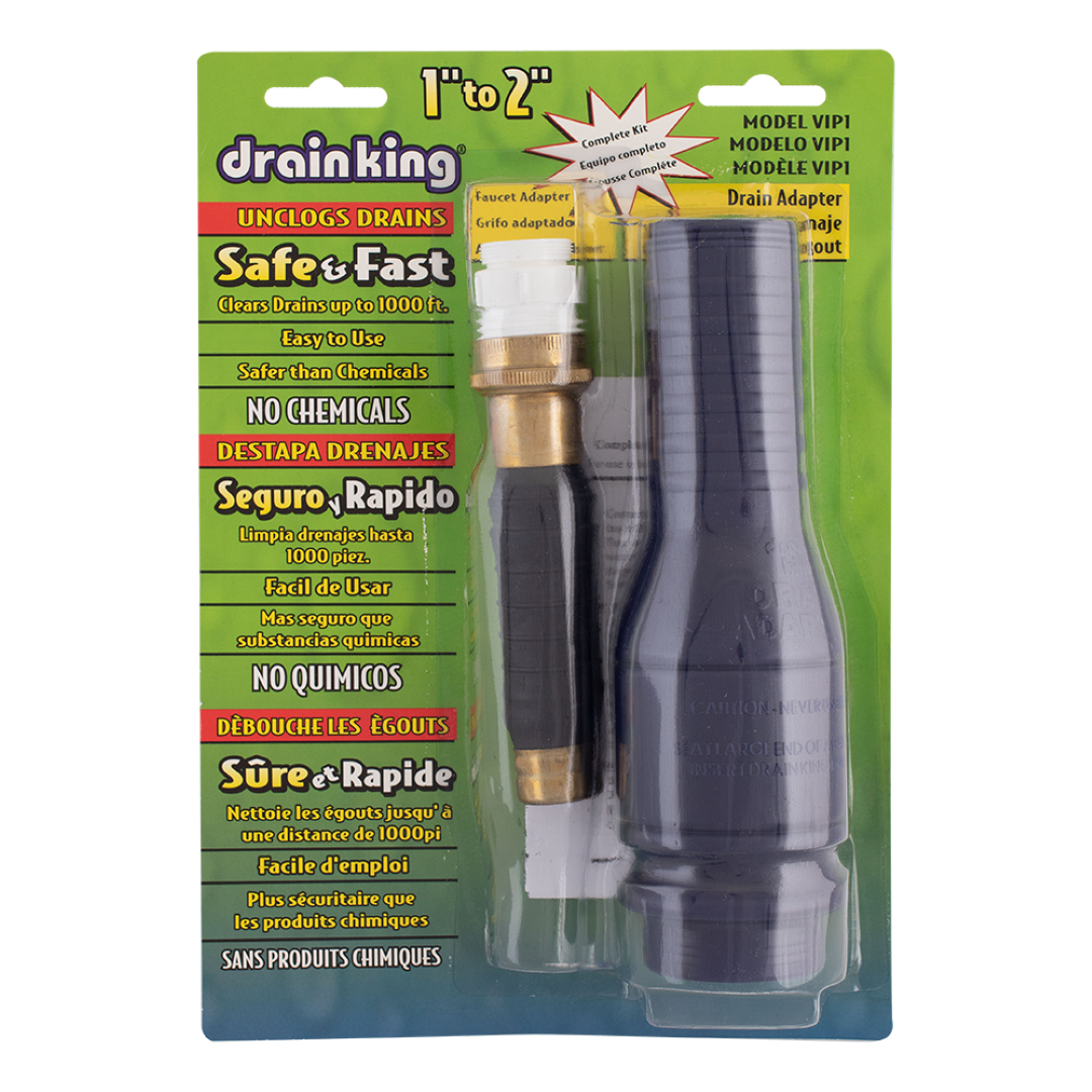 DRAIN KING Water Powered Drain Cleaning Kit (25mm-50mm)