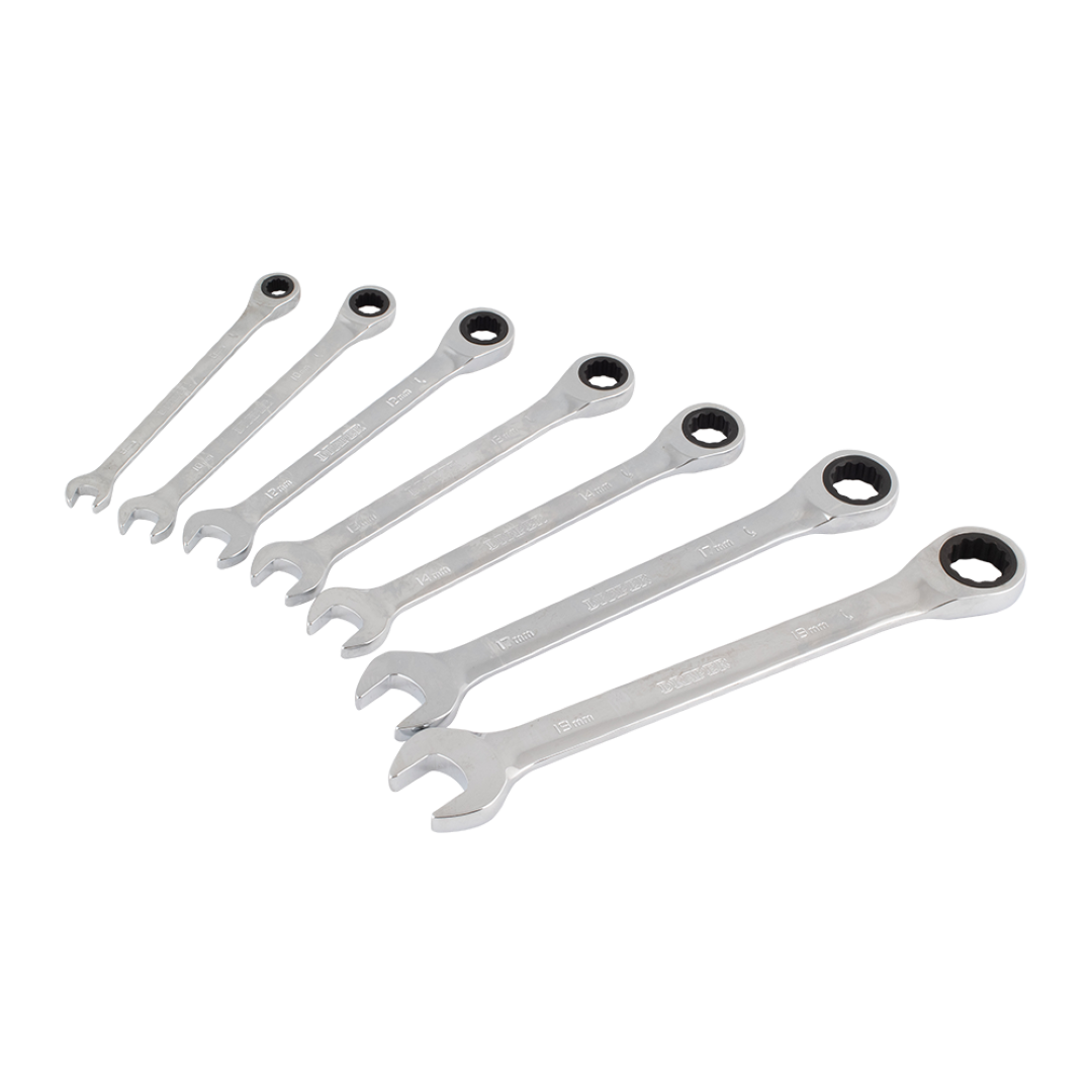 DRAPER 7pc HI-TORQ® Metric Ratcheting Combination Spanner Set
