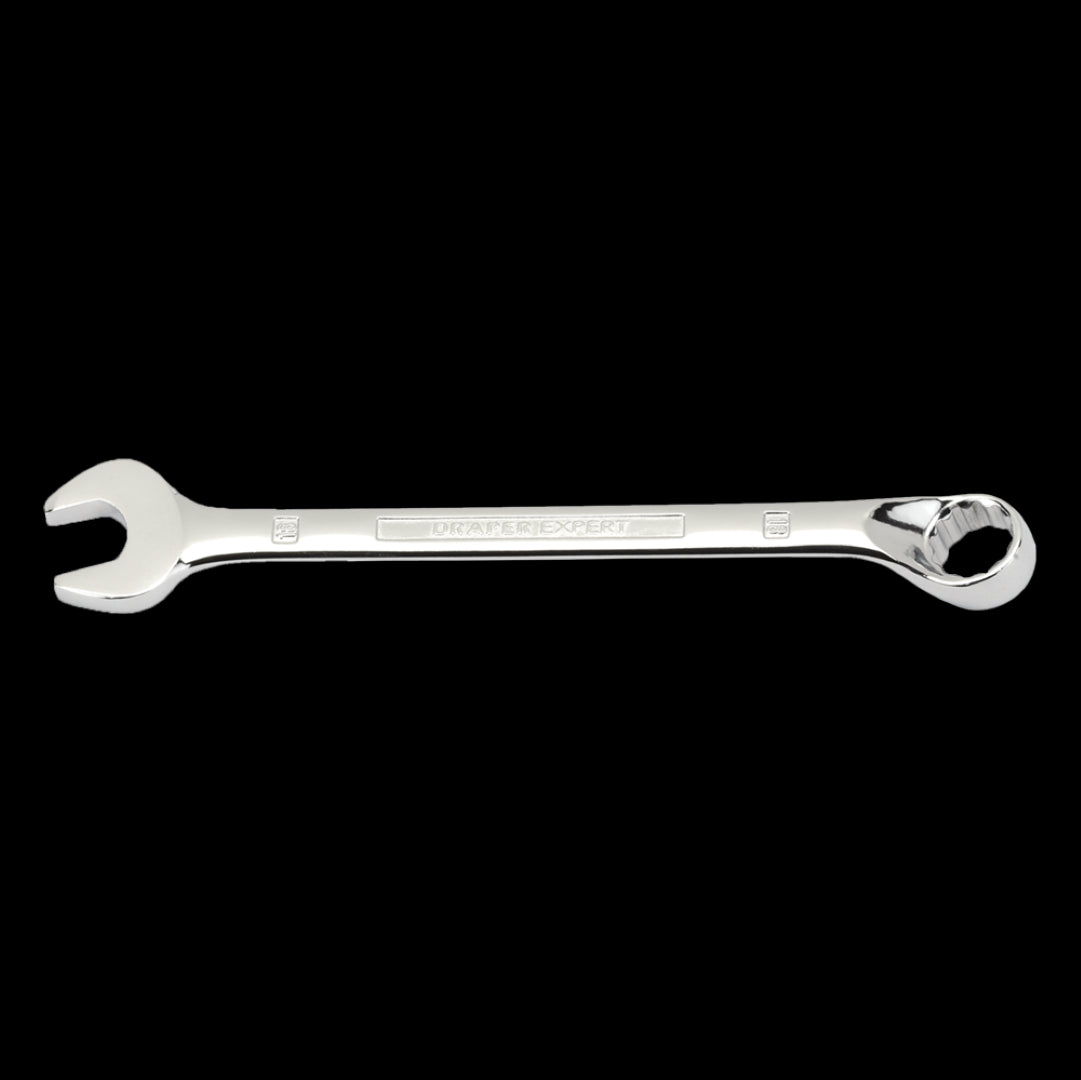 DRAPER 18mm Hi-Torq Ring & Open End Spanner featuring chrome vanadium steel for durability and enhanced grip on fasteners.