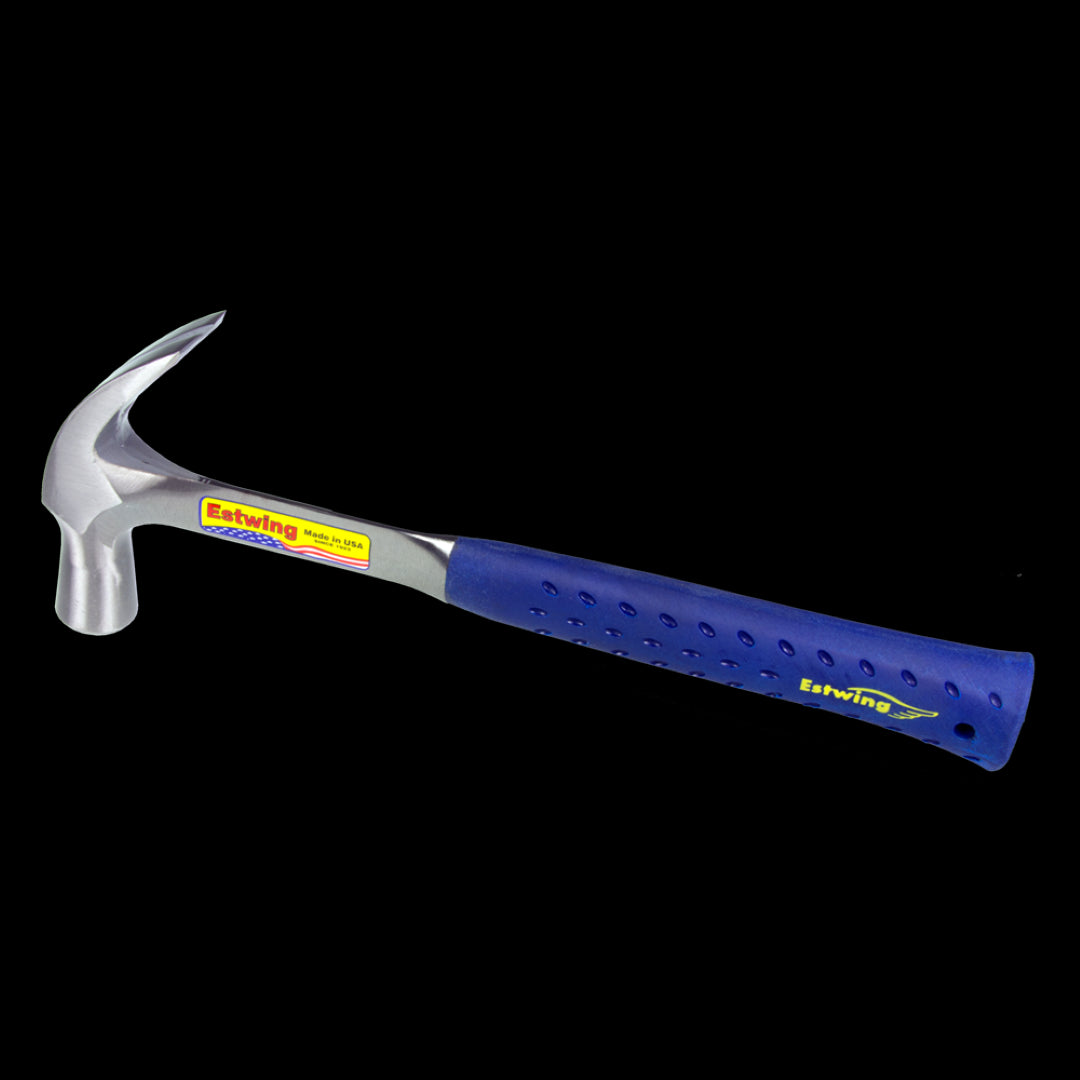 ESTWING 24oz Curve Claw Hammer with solid steel construction, ergonomic grip, and smooth face for precision carpentry tasks.