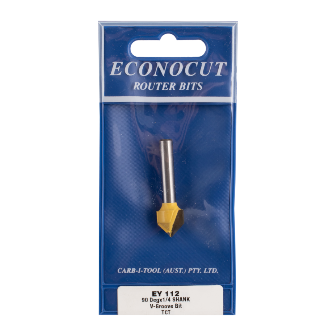 ECONOCUT 90° Vee Groove Bit - 2 Flute - Carbide Tipped (12.7mm x 12.7mm)