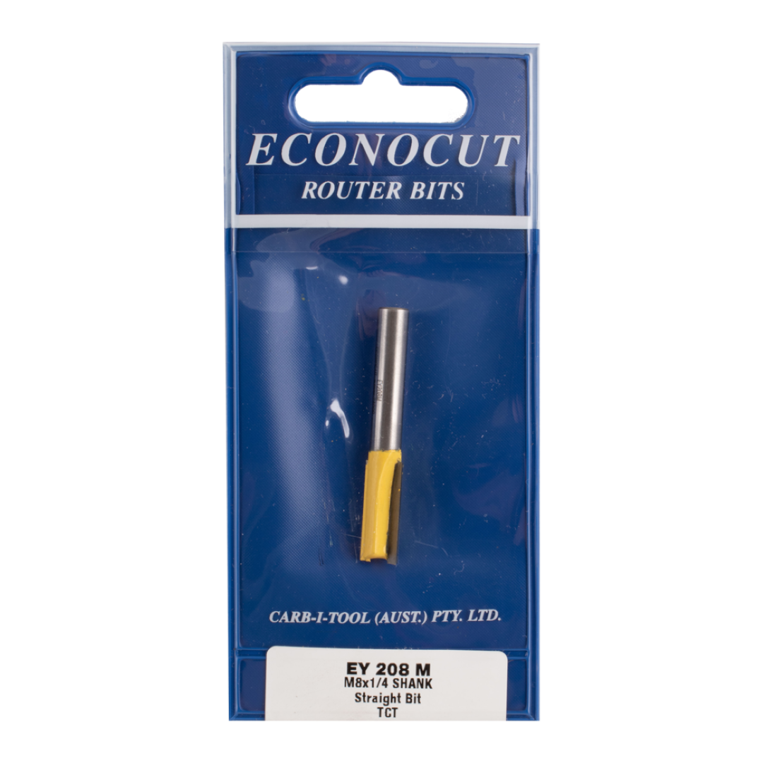ECONOCUT Straight Bit - 2 Flute - Carbide Tipped (8mm x 20mm)