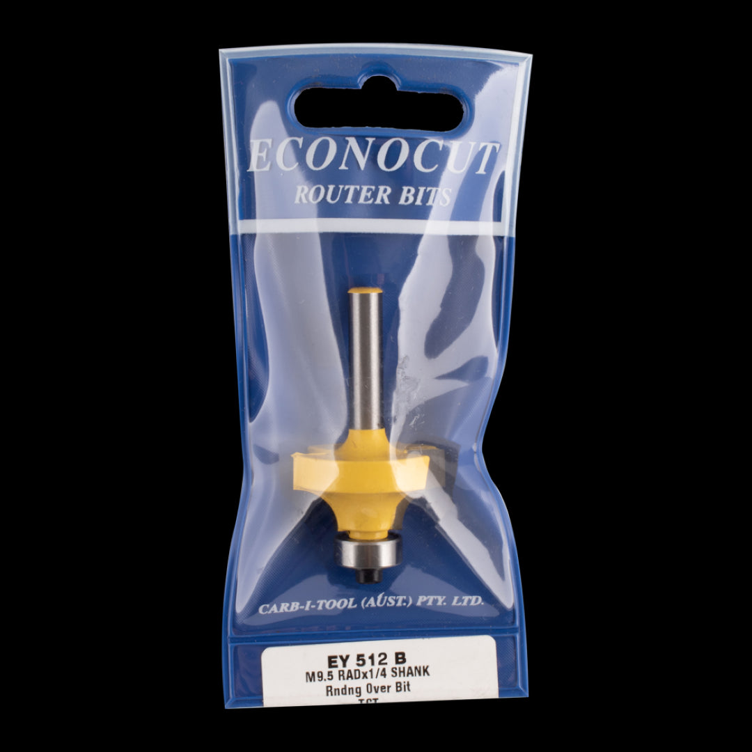 ECONOCUT rounding over bit with ball bearing guide, 2-flute design for smooth, precise edges in woodworking projects.