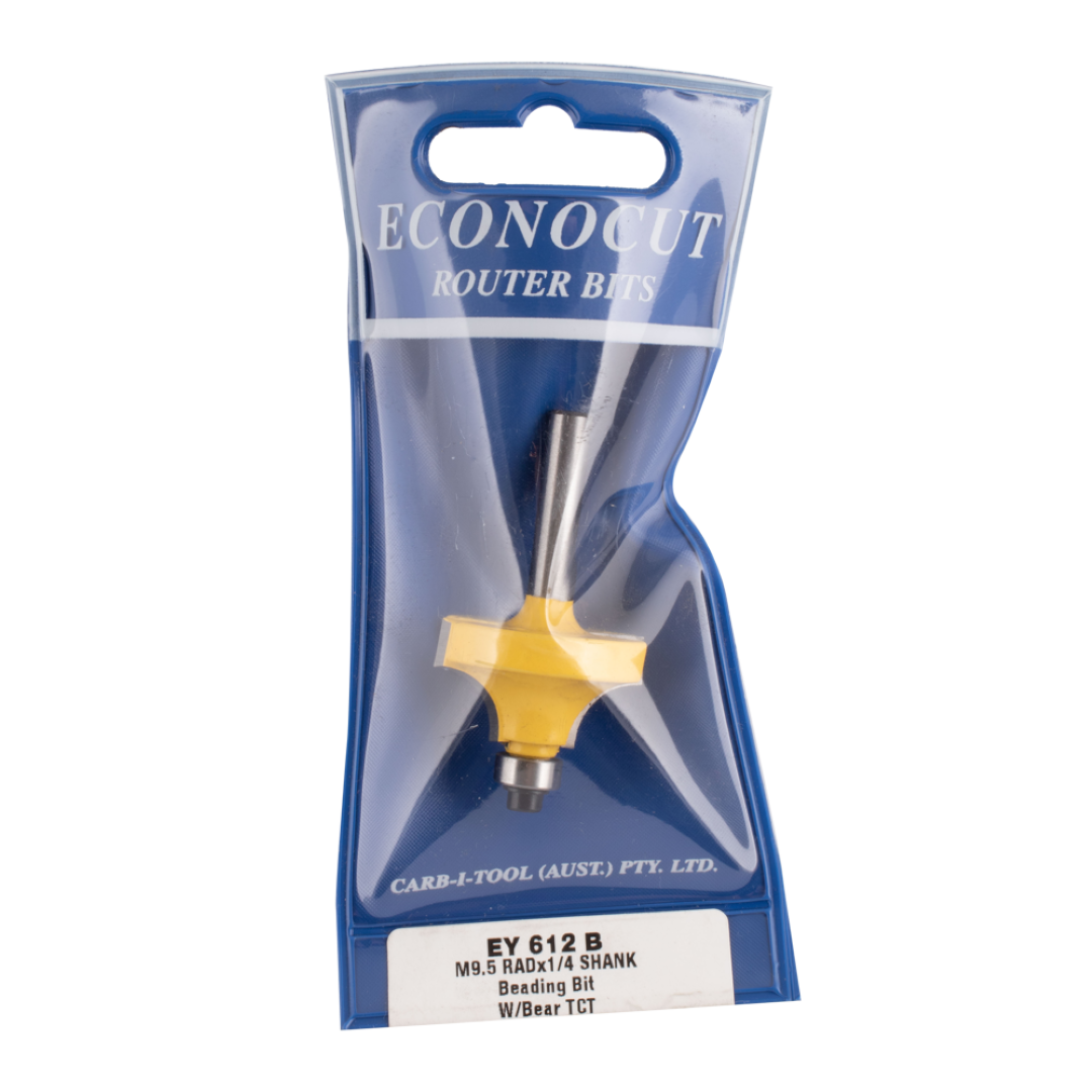 ECONOCUT Beading Bit with Ball Bearing Guide - 2 Flute - Carbide Tipped (31.8mm x R9.5mm)
