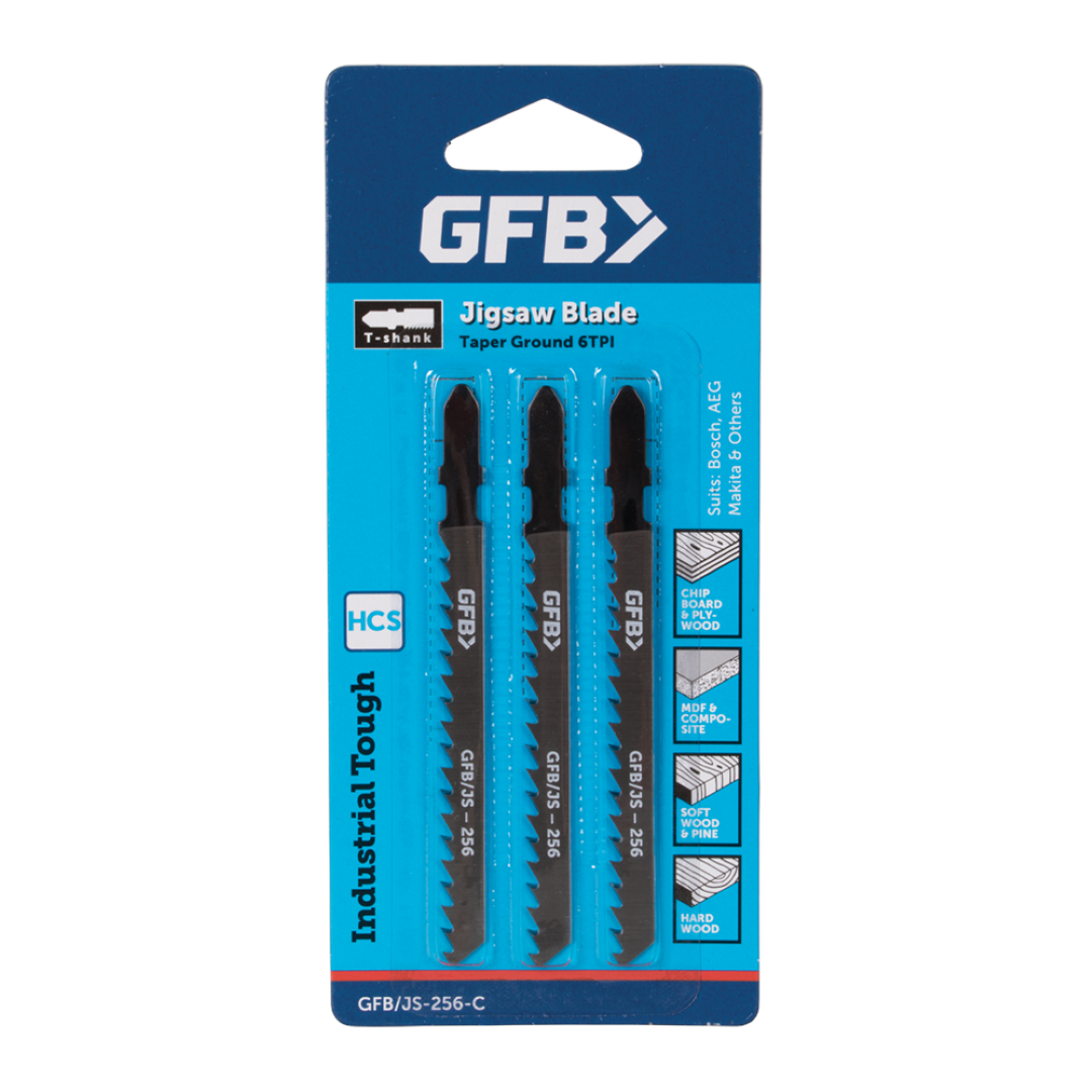 GFB 6tpi Taper Ground Large Jigsaw - 3pc