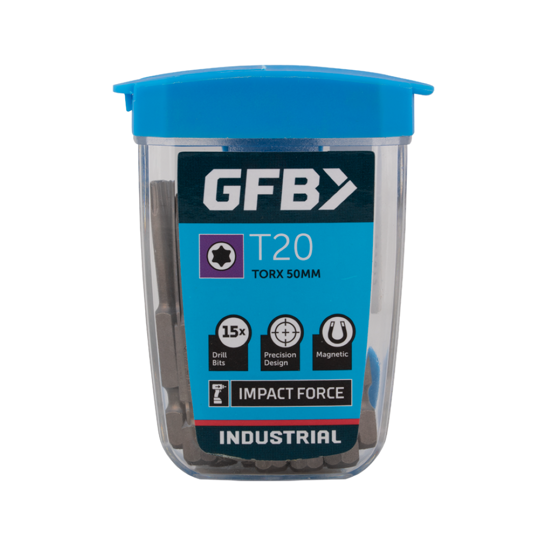 GFB T-20 Torx Bit - 50mm x 15 Pack