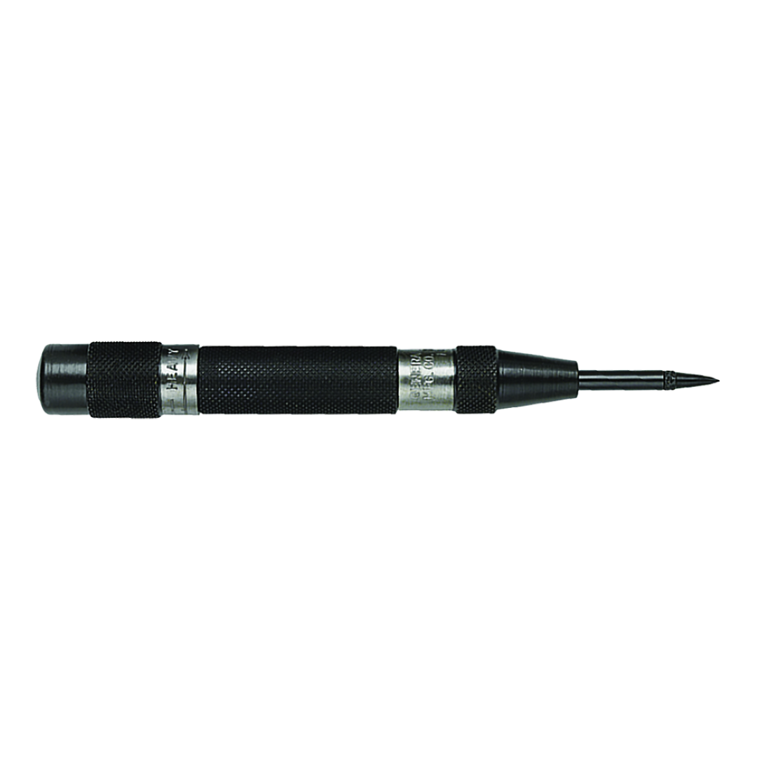 GENERAL Automatic Centre Punch for precise hole marking on wood, metal, and tubing; durable with replaceable steel point.