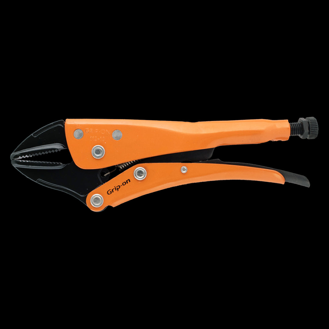 Heavy-duty GRIP-ON 240mm locking pliers with straight jaw, ergonomic design, and corrosion-resistant coating for versatile tasks.
