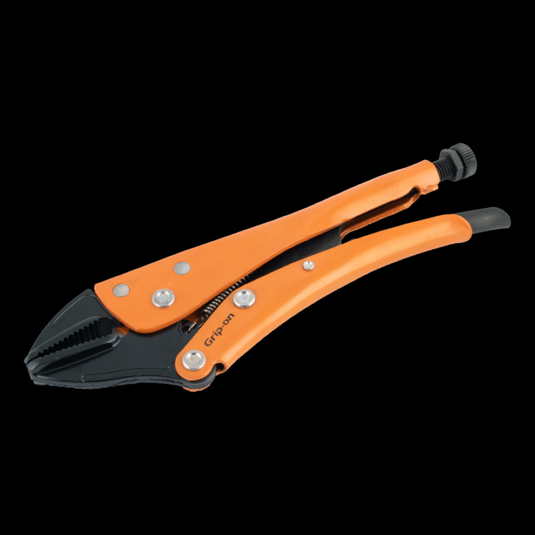 GRIP-ON 240mm Straight Jaw Locking Plier with strong forged steel jaws and ergonomic design for heavy-duty tasks.