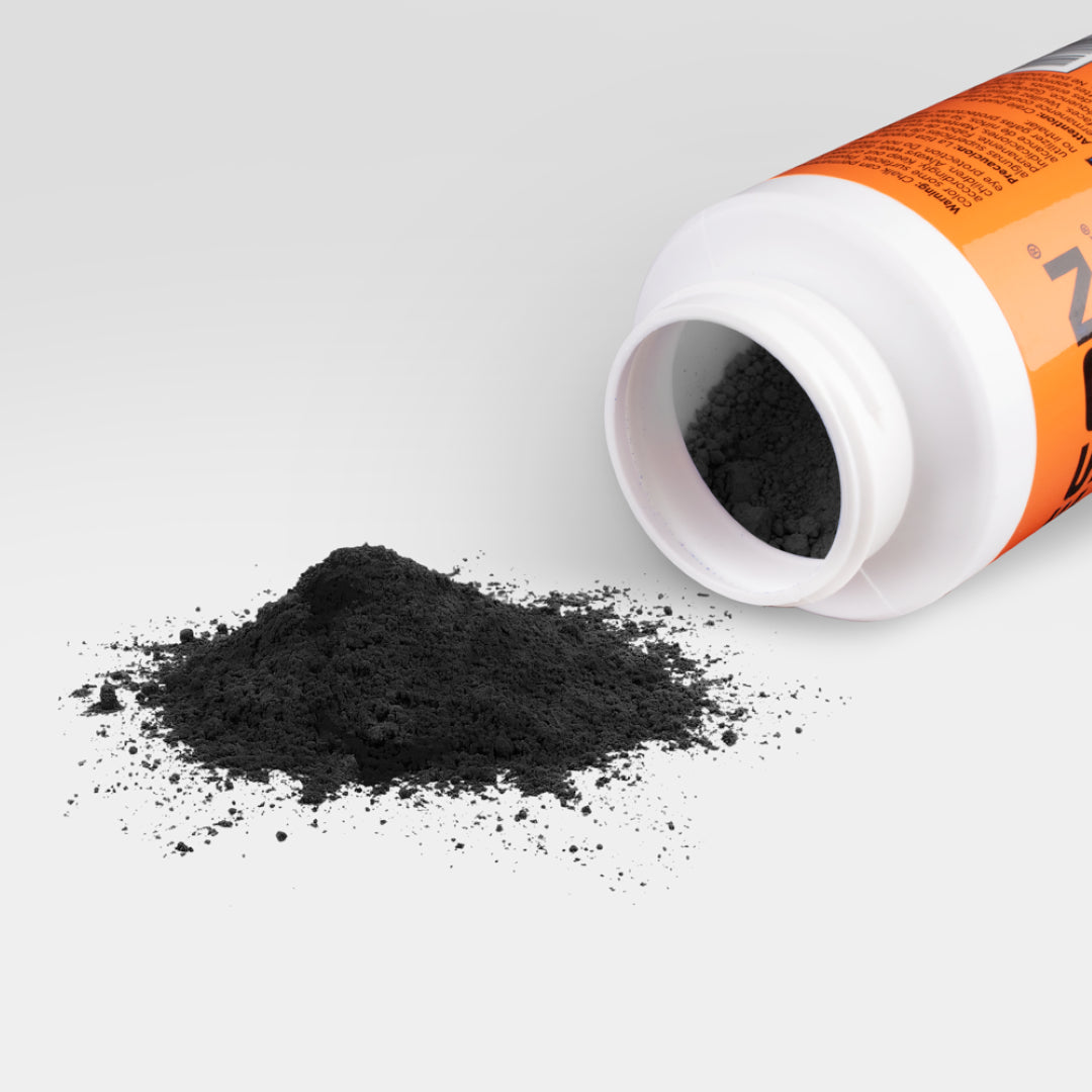 KESON ProChalk® Semi-Permanent Black Marking Chalk in 227g bottle, ideal for durable outdoor marking and precise layouts.