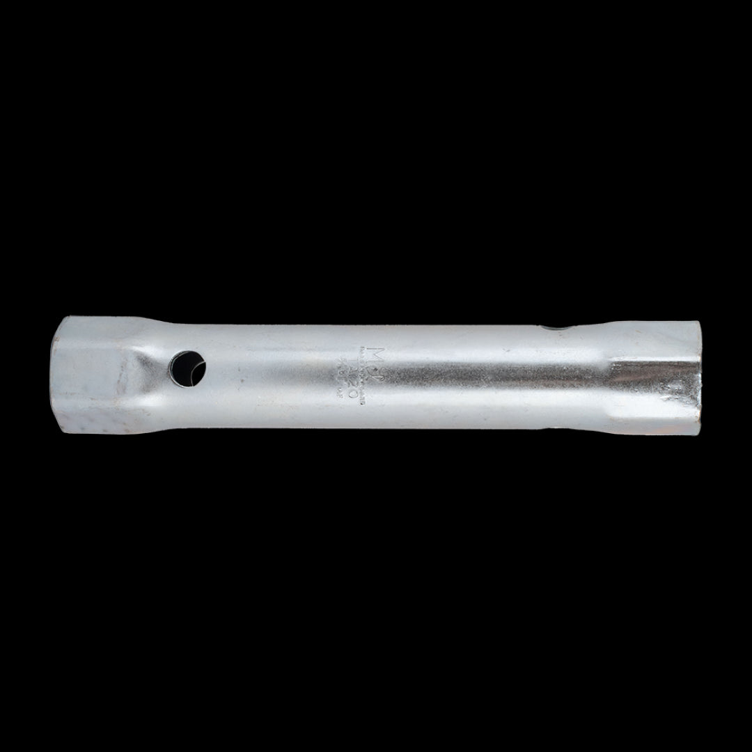 MELCO AF Double Ended Tube Spanner featuring hexagonal ends, robust steel construction, ideal for plumbing and vehicle repairs.