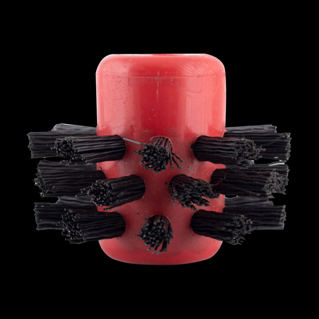 BAILEY 100mm Drain Cleaning Brush with red polypropylene bristles, designed for effective drain and chimney cleaning.