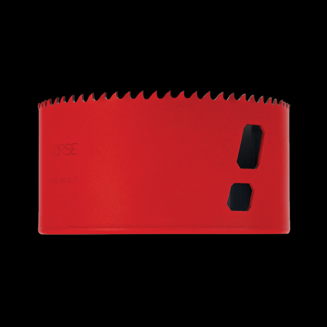 MORSE 95mm Bi-Metal Hole Saw for precision cutting, compatible with various materials, featuring patented tooth design and solid cap.