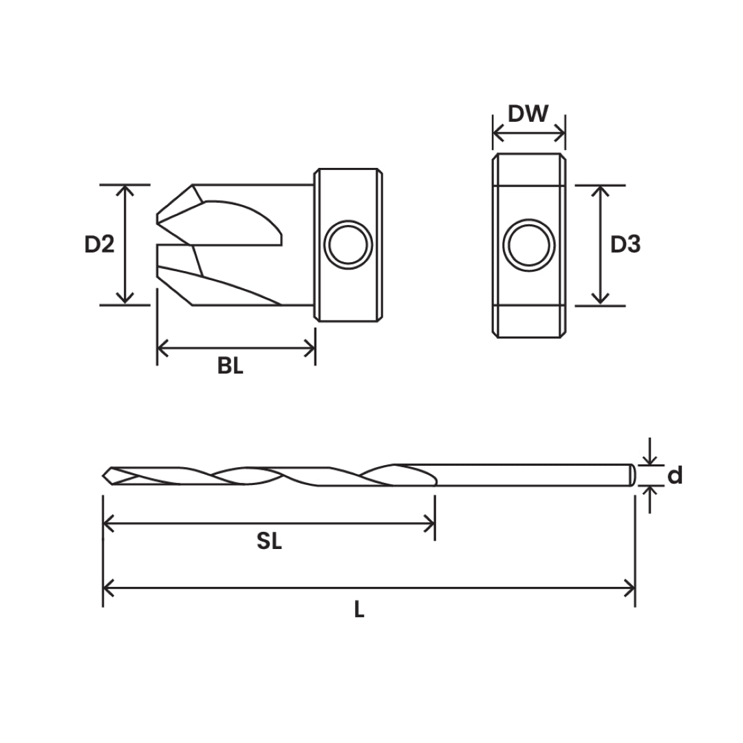 STAR-M 7/32" Adjustable Countersink/Bore tool with tapered tips for precise screw fit and fast drilling efficiency.