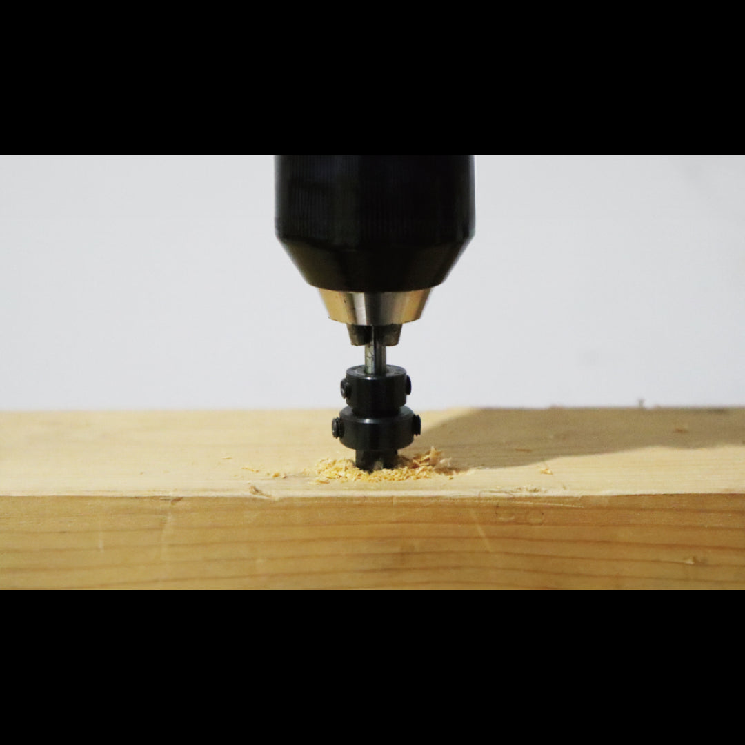 Adjustable countersink tool with tapered tips, fast pitch design, and high carbon steel for precision woodworking.