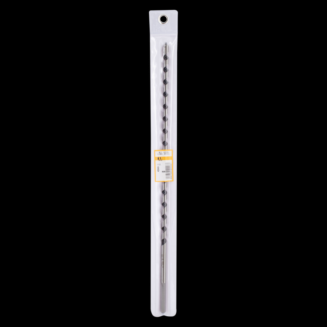STAR-M Long Power Auger Bit (8mm x 400mm) for precise, deep wood boring with a burr-free lead screw and high carbon steel durability.