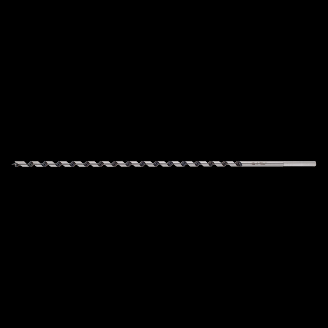 STAR-M Long Power Auger Bit (8mm x 400mm) for precise deep hole boring in wood, featuring a burr-free lead screw and durable high carbon steel.