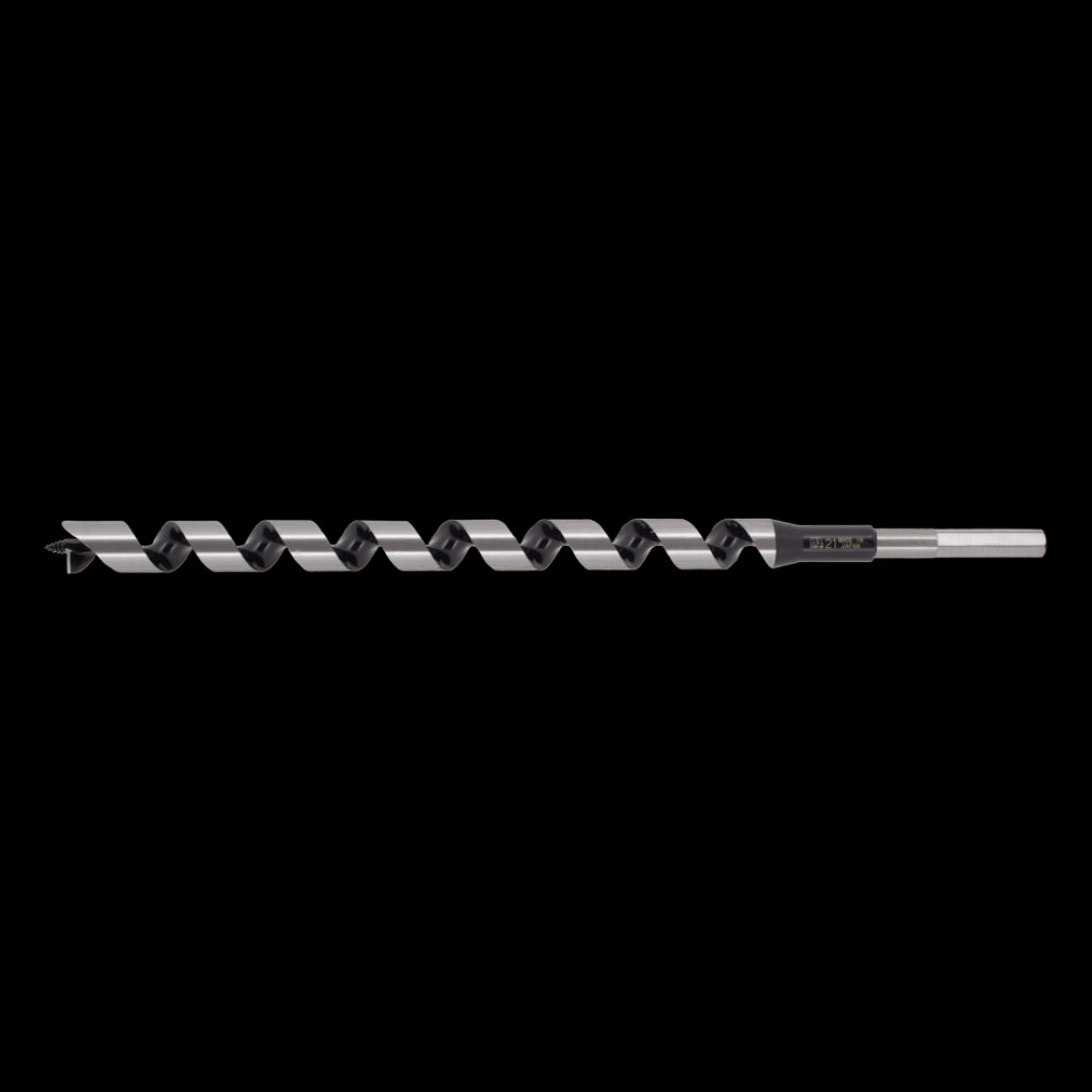 STAR-M Long Power Auger Bit (21mm x 400mm) for deep precise hole boring in wood, featuring a durable burr-free lead screw.