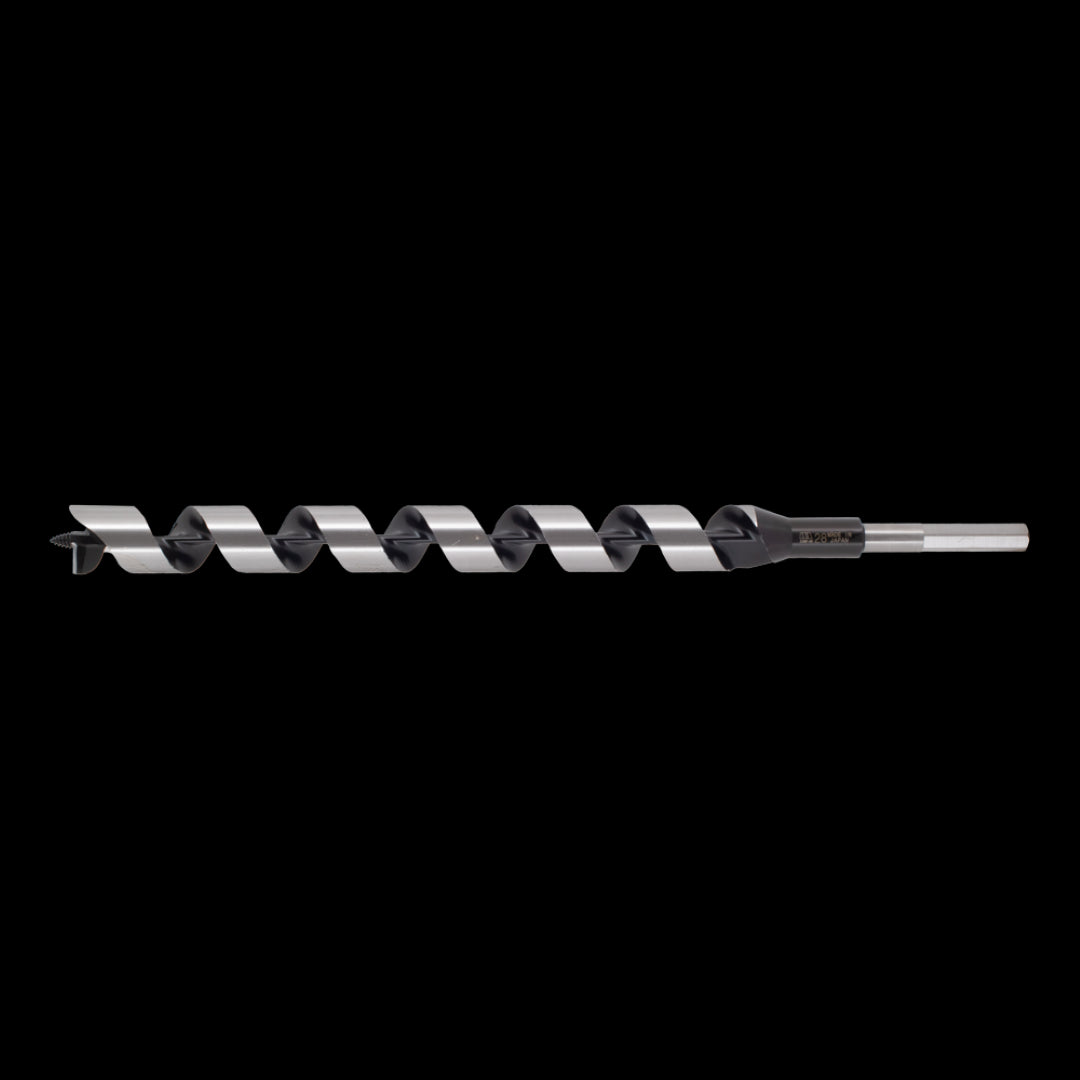 STAR-M Long Power Auger Bit (28mm x 400mm) designed for precise wood drilling, featuring a burr-free lead screw for smooth cuts.