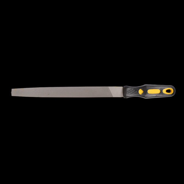 STANWAY 250mm Flat Bastard Cut File featuring a double cut for efficient deburring and shaping on iron and steel surfaces.