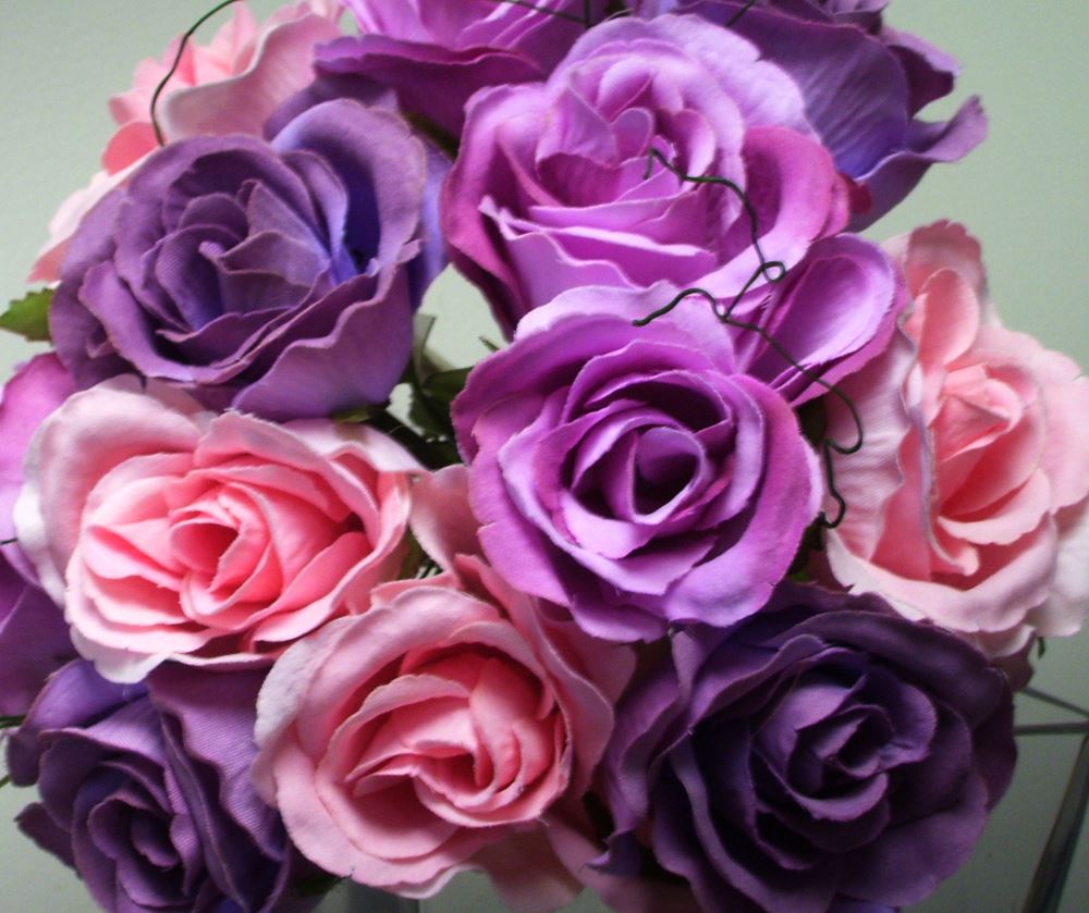 Rose Bouquet with 12 Roses - Pink/Purple