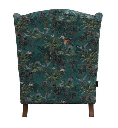 Paradisio Green Printed Fabric Wingback Armchair