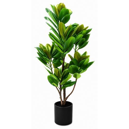 Real Touch Rubber Tree Artificial Plant in Black Pot