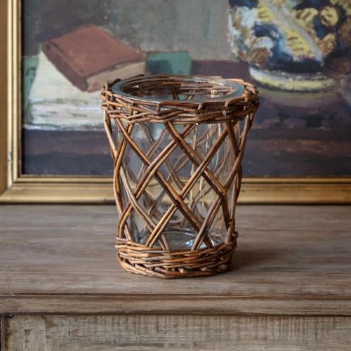 Salice Vaso Glass & Willow Vase - Small