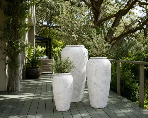 Cream Fibre Cement Planter Pot 400x750