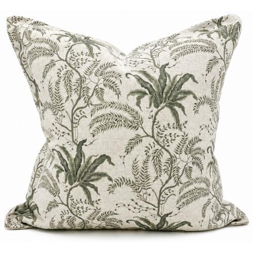 Green Floral on Herringbone Cushion Cover - Snugg & Co 550x550